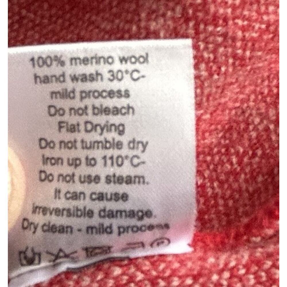 Aspen Snow Society 100% Italian Merino Wool Turtleneck Sweater Womens Medium Red - Picture 9 of 9